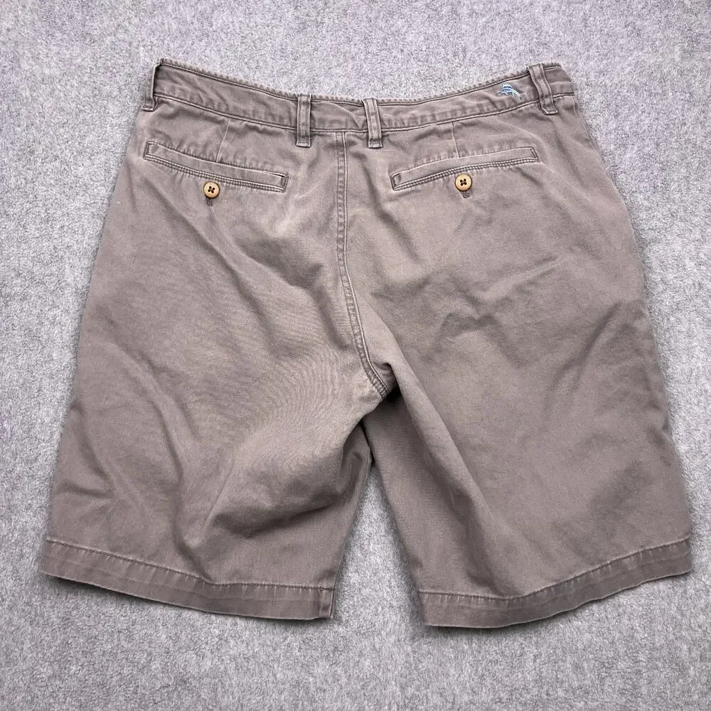 Tommy Bahama Chino Shorts Mens 33 Gray Classic Stretch